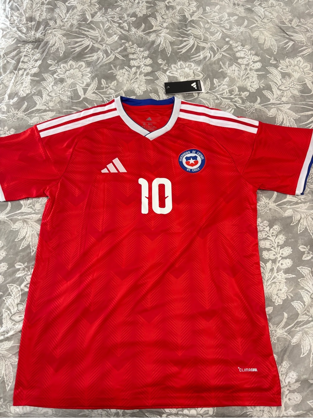 adidas Red Soccer Jersey with White Accents